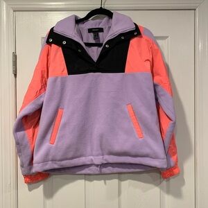 Forever 21 Pullover Snap Fleece Sweatshirt